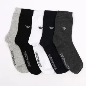 5 in 1 Unique Black Grey Navy Blue Ash White Socks