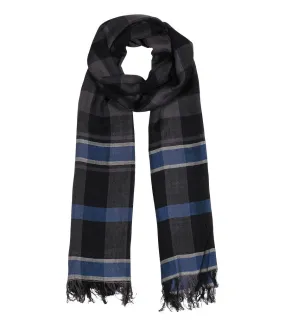 Adam Black & Blue Checkered Plaid Scarf