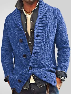 Classic Men's Contrast Button Sweater Cardigan