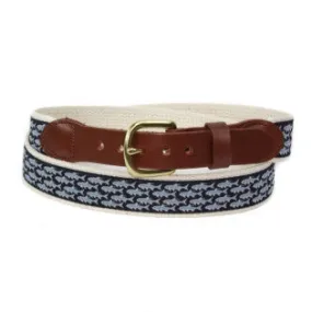 Leather Man LTD Tarpon School Motif Belt/Navy