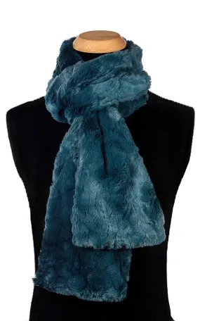 Men's Classic Scarf - Luxury Faux Fur in Peacock Pond