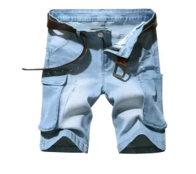 Men's Short Jeans Slim Fit Denim Short with Pockets