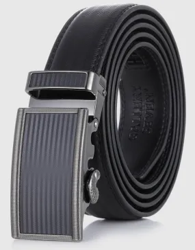 Men's Zigzag Leather Ratchet Belt