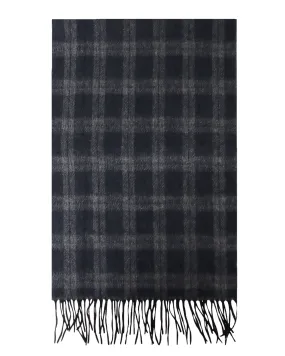 Navy and Grey Plaid Scarf