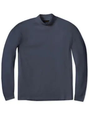 Peruvian Cotton Mock Turtleneck in Indigo by Scott Barber