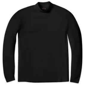 Peruvian Pima Cotton Mock Turtleneck in Black by Scott Barber