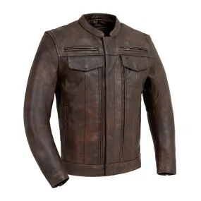 Raider Men's Motorcycle Leather Jacket - Copper