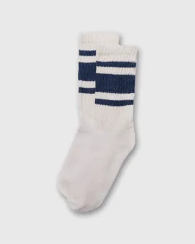 Retro Stripe Socks in Denim Heather